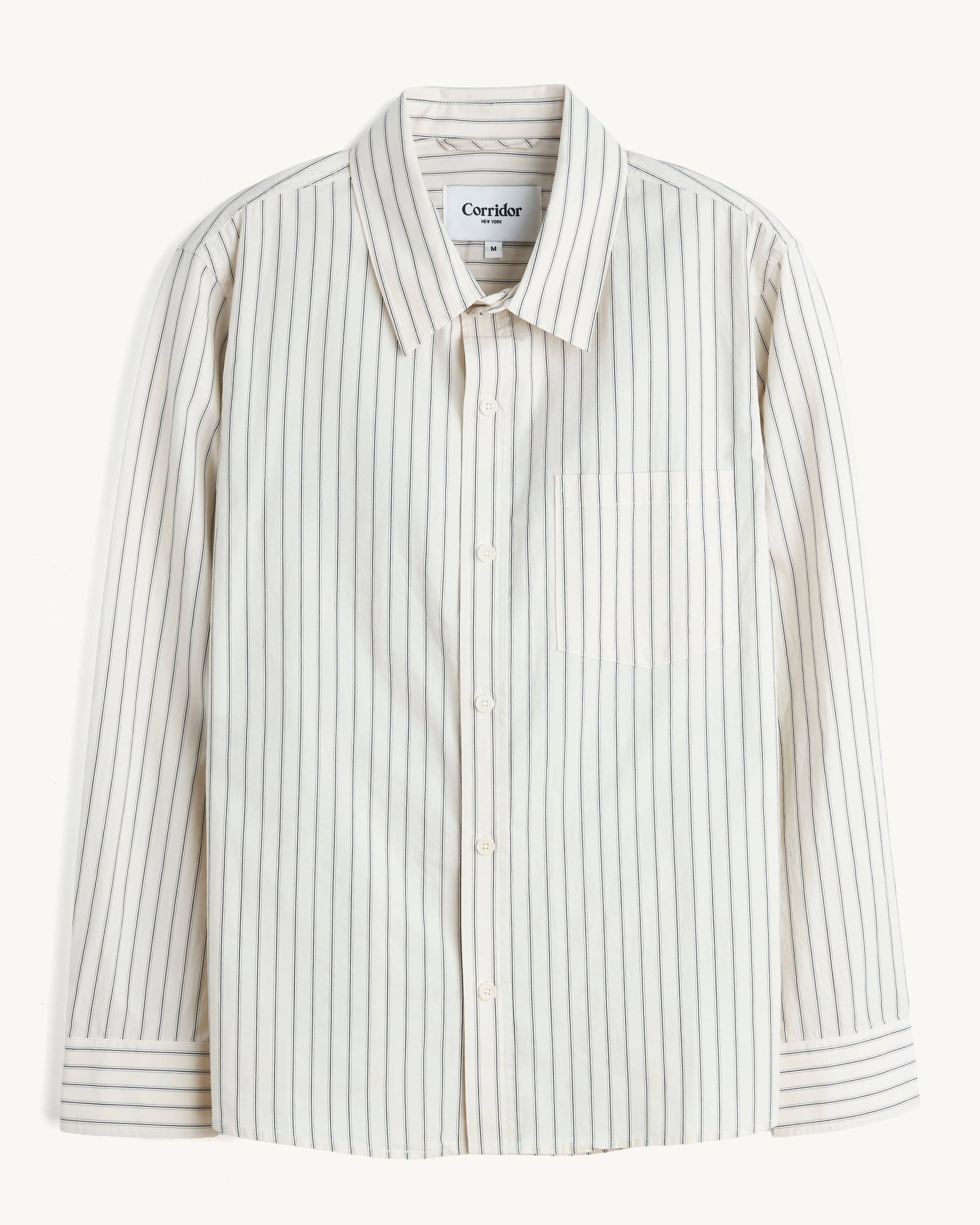 Poplin Stripe LS - Natural
