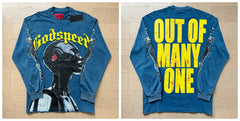 Godspeed "Out of Many, One" Vintage-Wash Blue Long Sleeve Tee