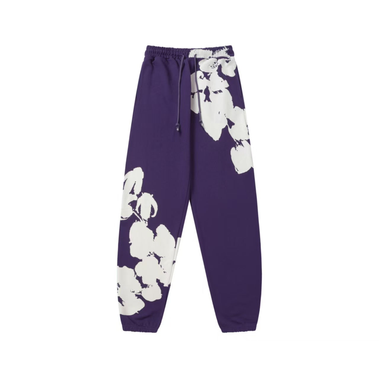 "Denim Tears" Purple Floral Pattern Oversized Sweatpants