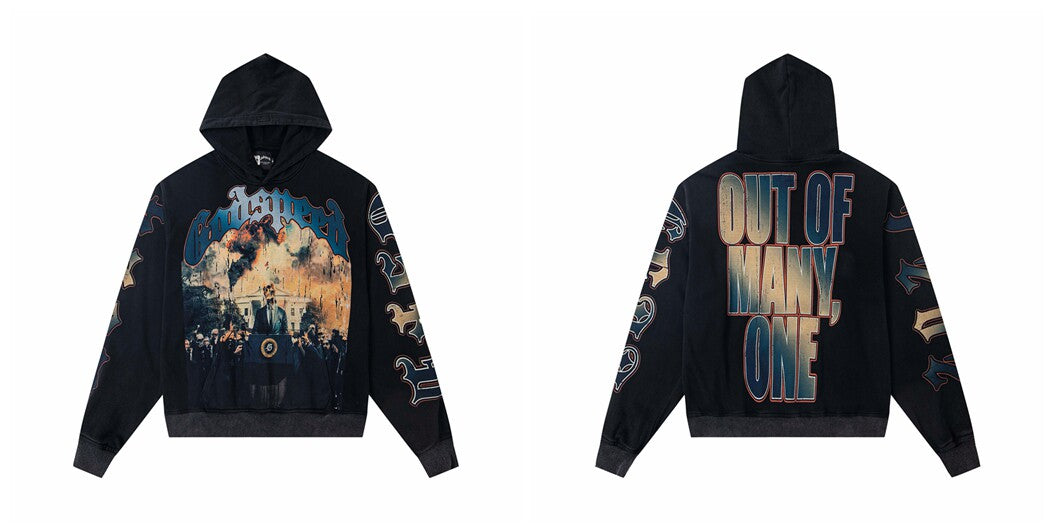 Vintage "Godspeed" White House Chaos Oversized Hoodie