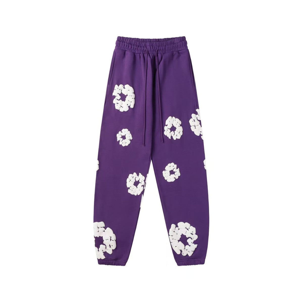 "Denim Tears" Purple Floral Pattern Oversized Sweatpants