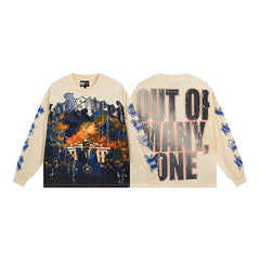 Godspeed "Out of Many, One" White House Skeleton Beige Long Sleeve Tee