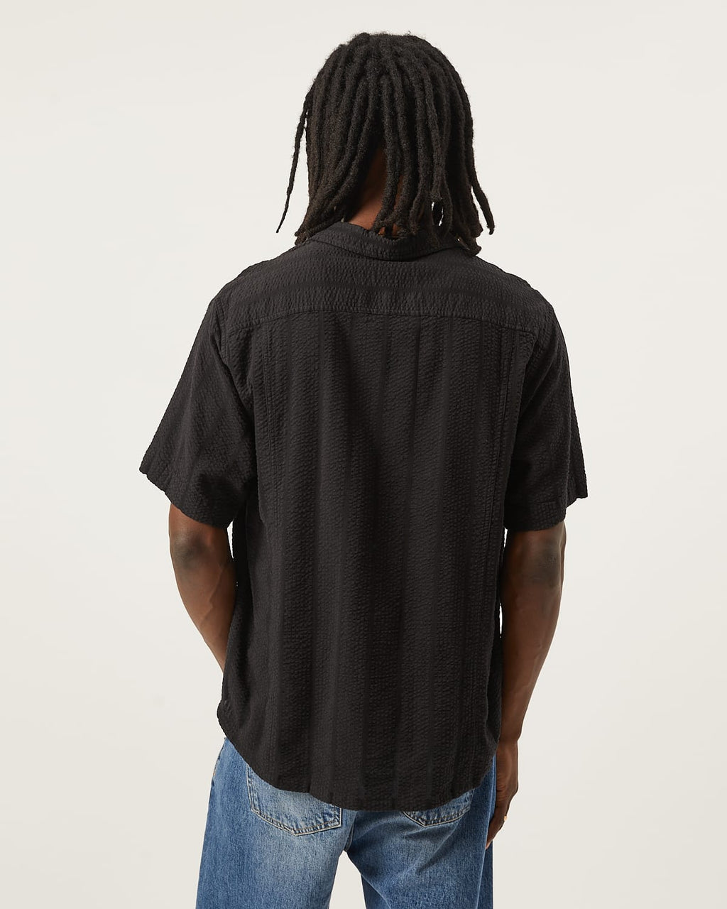 Striped Seersucker SS - Black