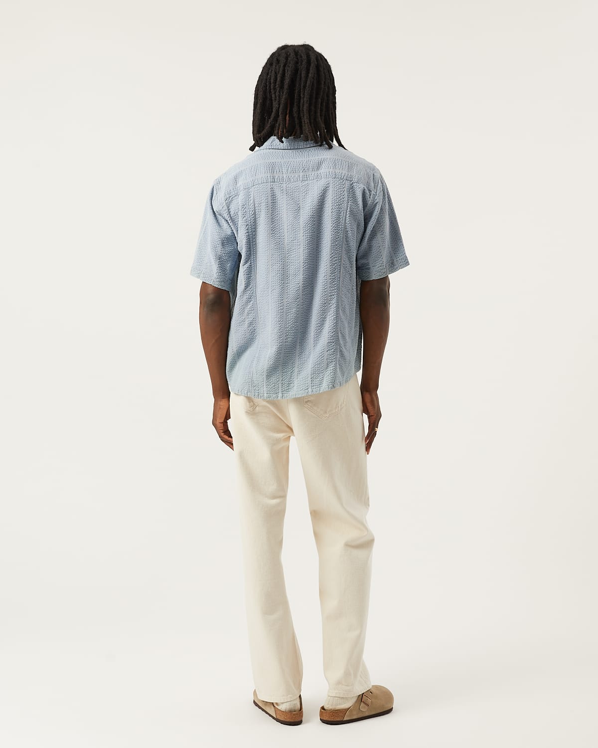 Striped Seersucker SS - Indigo