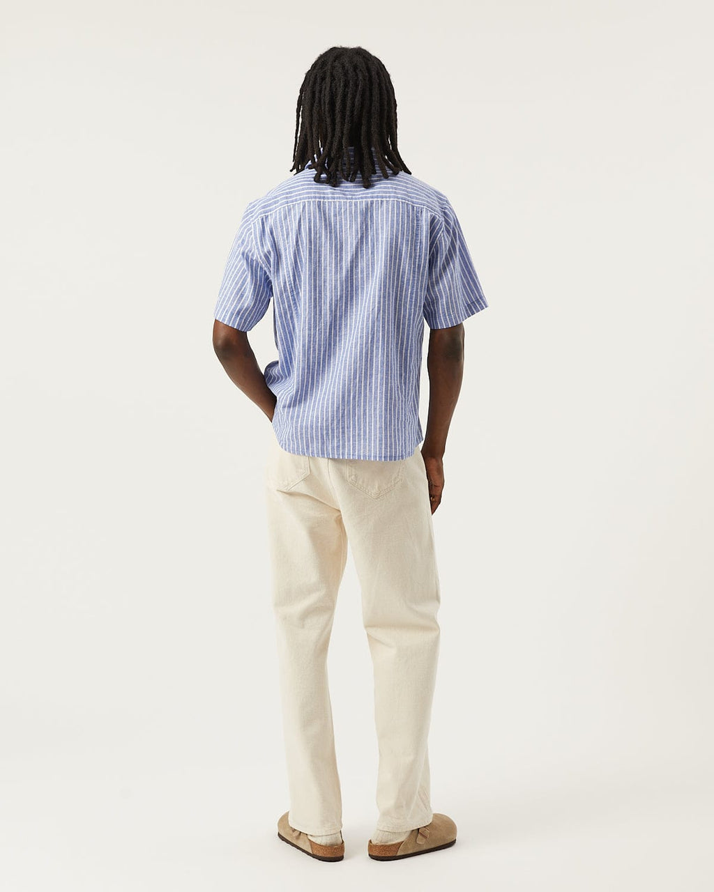 Linen Stripe SS - Blue