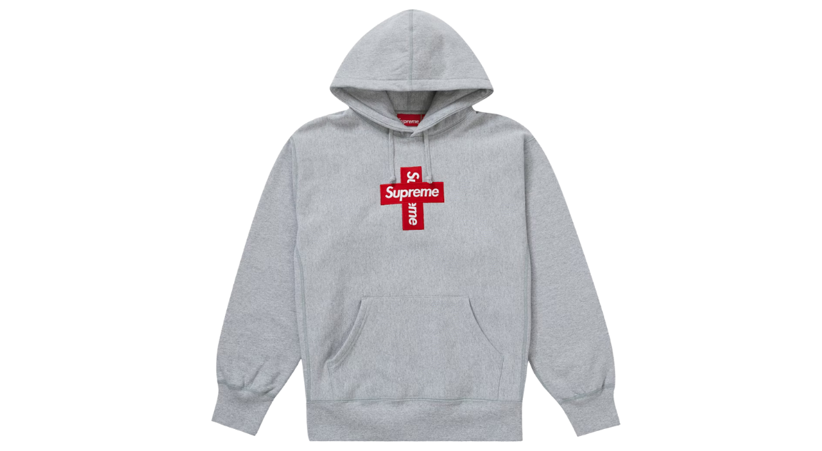 Supreme Cross Box Logo Hoodie Heather Grey (FW20)