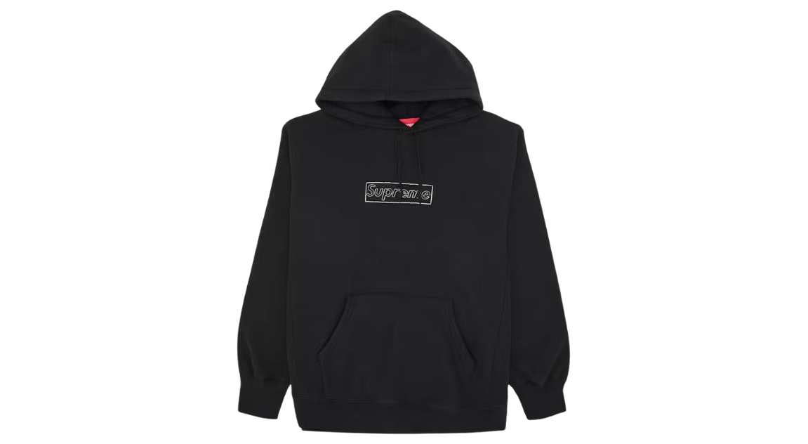 Supreme KAWS Chalk Logo Hoodie Black (P)