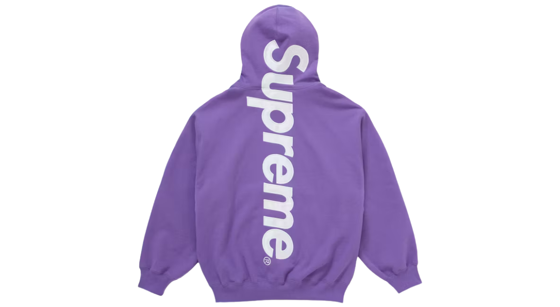 Supreme Satin Applique Hoodie Violet (FW25)