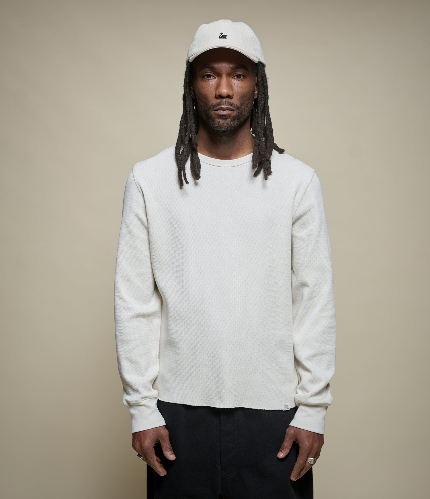 Diamond-Patterned Cotton Thermal Longsleeve