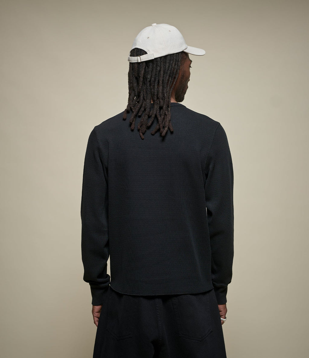 Diamond-Patterned Cotton Thermal Longsleeve