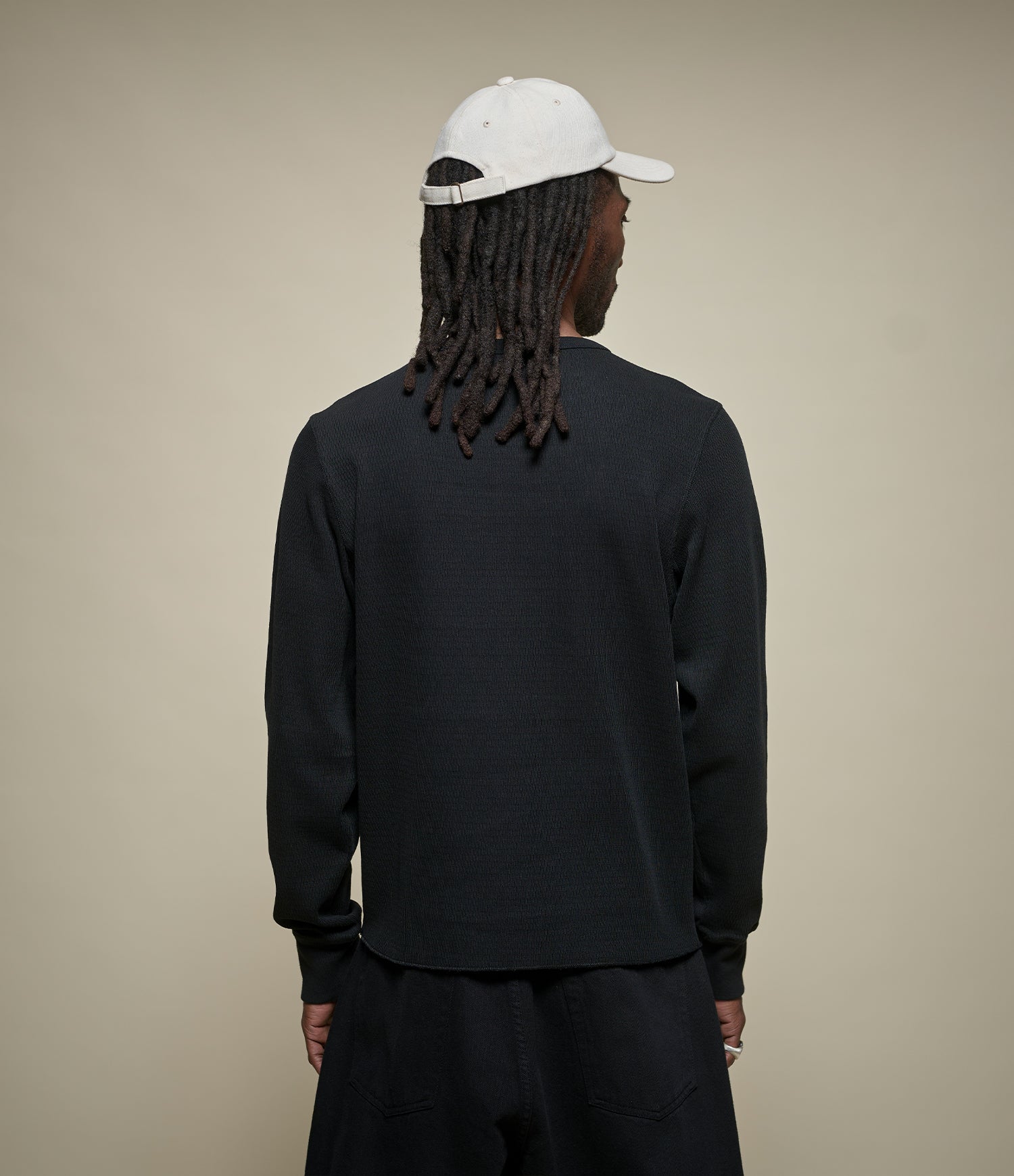 Diamond-Patterned Cotton Thermal Longsleeve