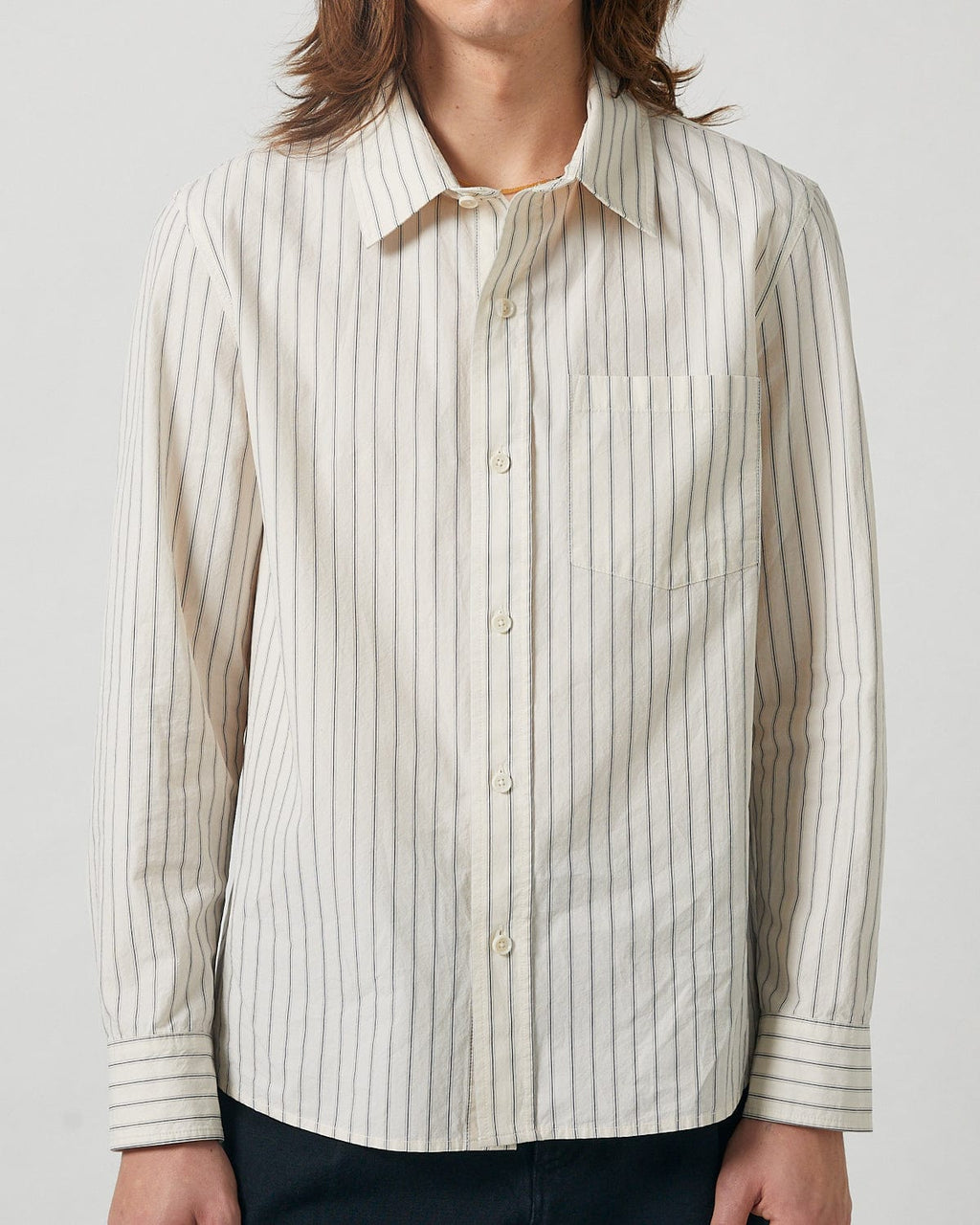 Poplin Stripe LS - Natural