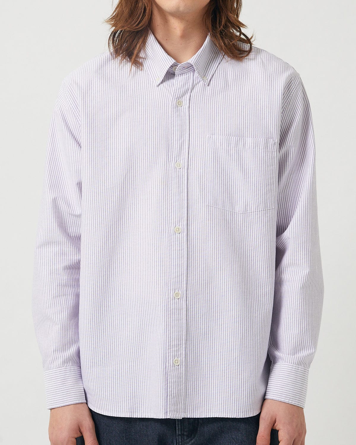 Stripe Oxford LS - Purple