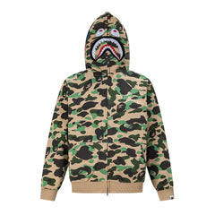 BAPE Shark Full Zip Camo Hoodie (Green Camo)