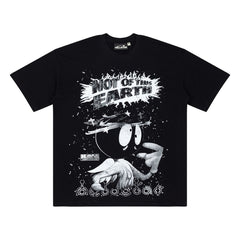 Hellstar Records Graphic Cotton T-Shirt - Black