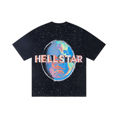 Hellstar Earth Graphic Washed Black T-Shirt