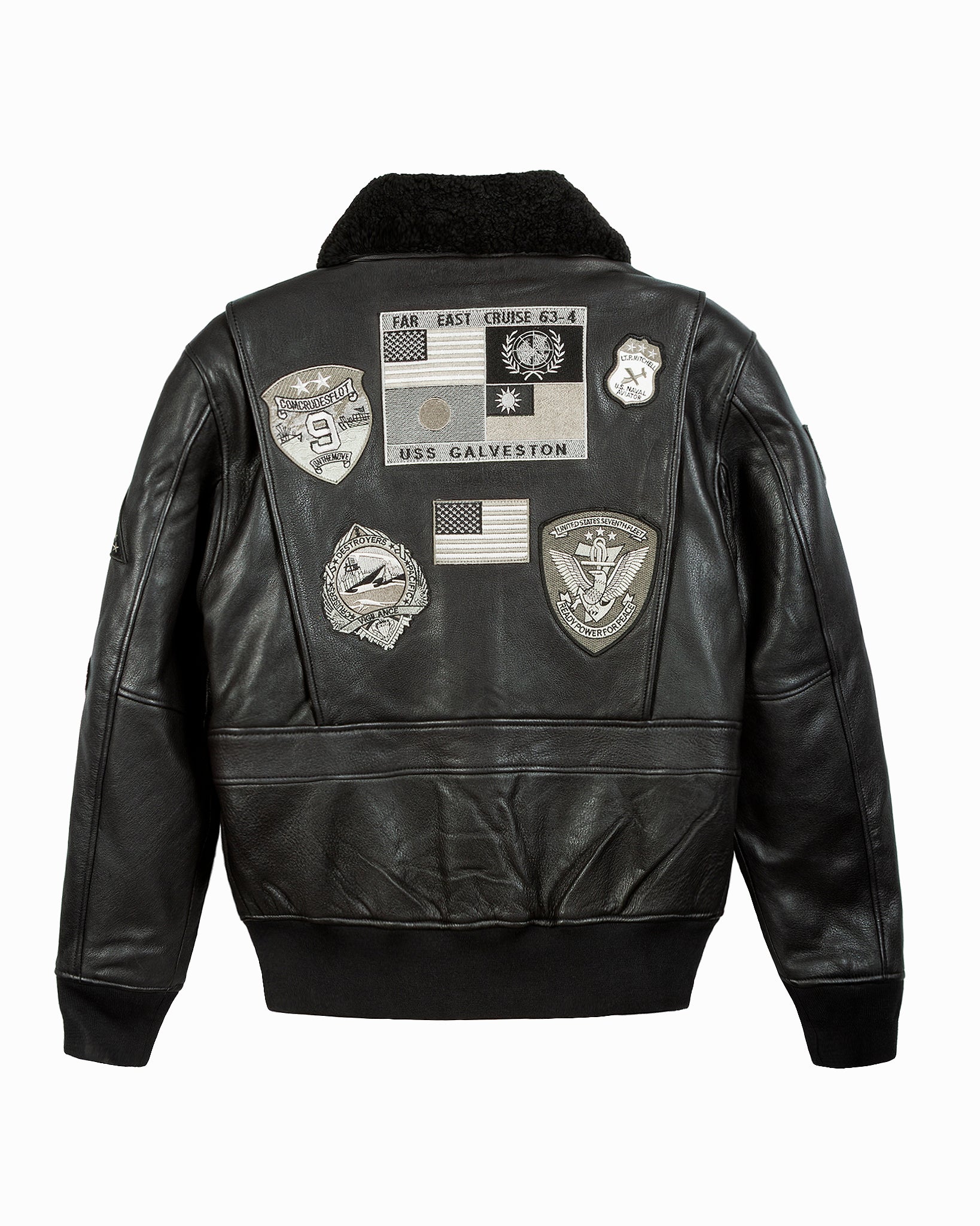 TOP GUN® OFFICIAL SIGNATURE SERIES LEATHER JACKET 1.0 WITH REMOVABLE MOUTON COLLAR