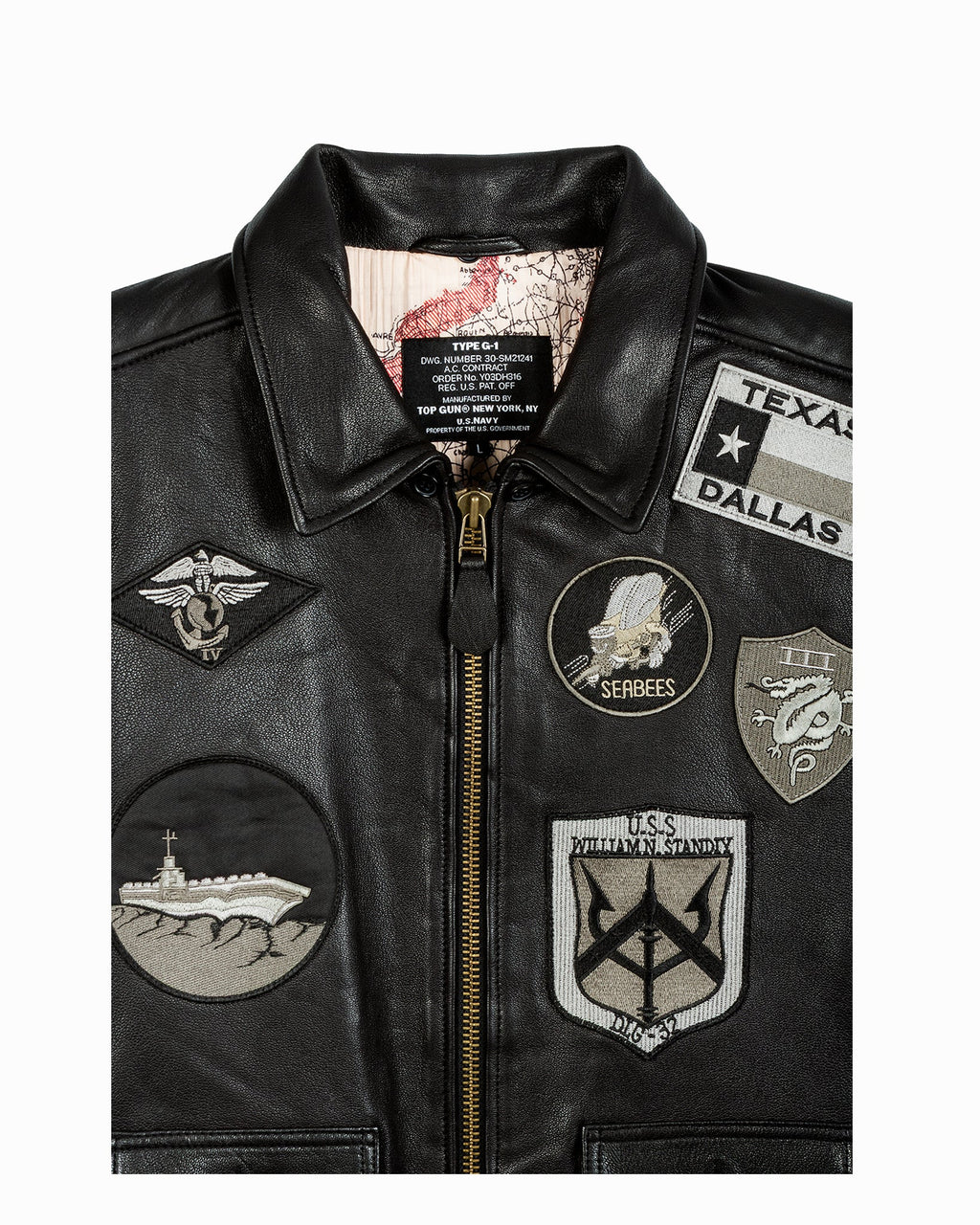 TOP GUN® OFFICIAL SIGNATURE SERIES LEATHER JACKET 1.0 WITH REMOVABLE MOUTON COLLAR