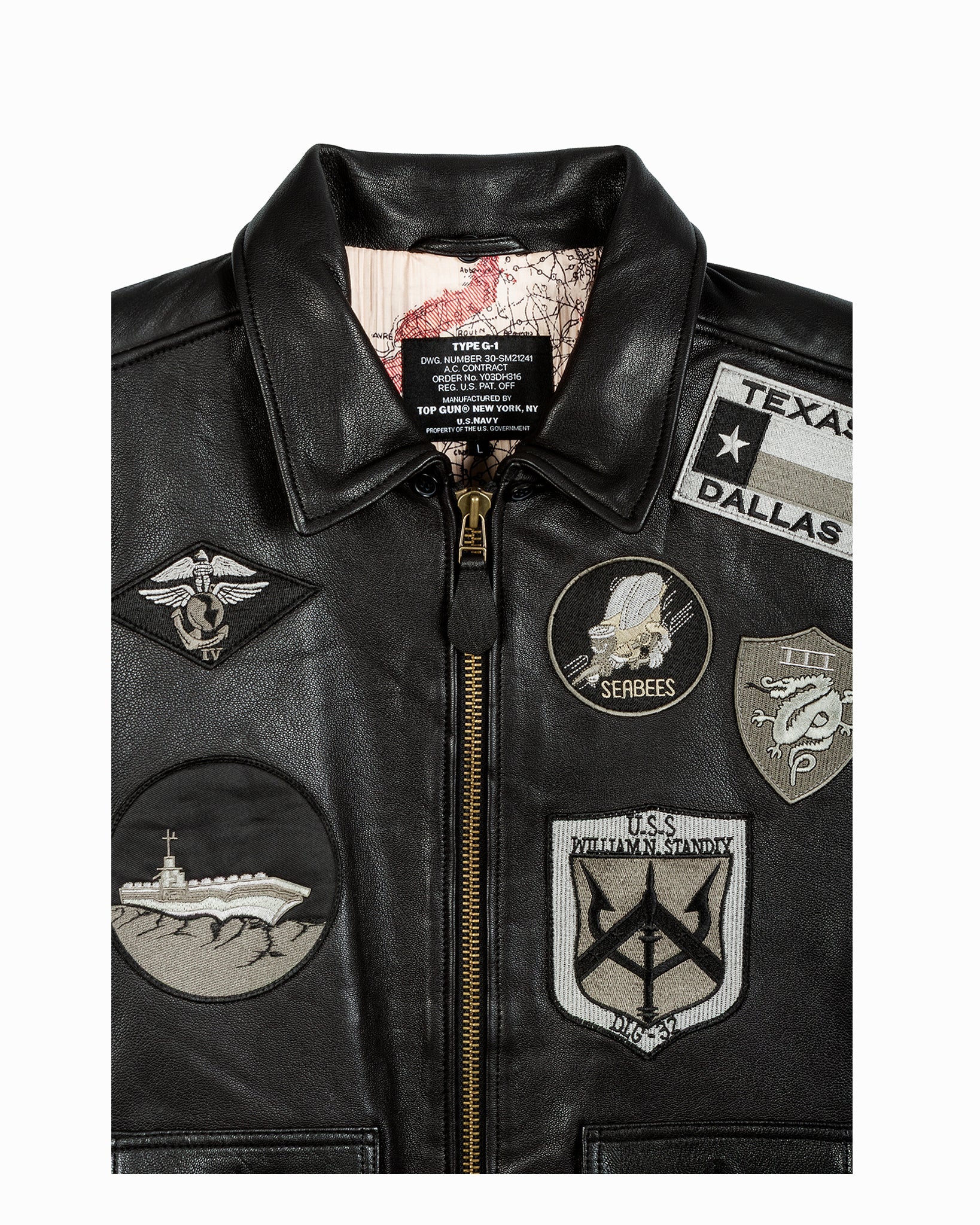 TOP GUN® OFFICIAL SIGNATURE SERIES LEATHER JACKET 1.0 WITH REMOVABLE MOUTON COLLAR