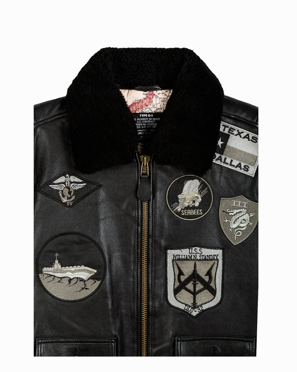 TOP GUN® OFFICIAL SIGNATURE SERIES LEATHER JACKET 1.0 WITH REMOVABLE MOUTON COLLAR
