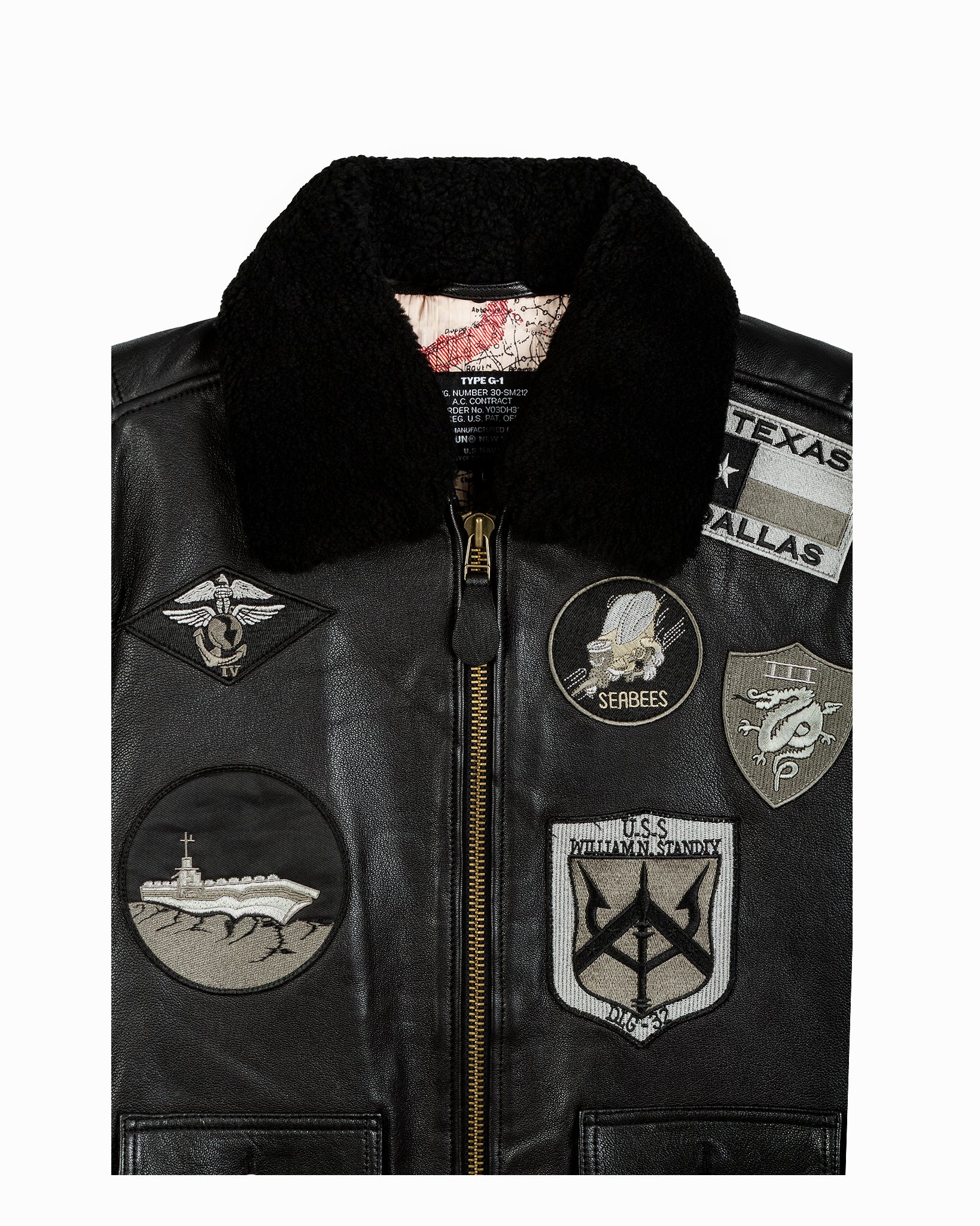 TOP GUN® OFFICIAL SIGNATURE SERIES LEATHER JACKET 1.0 WITH REMOVABLE MOUTON COLLAR