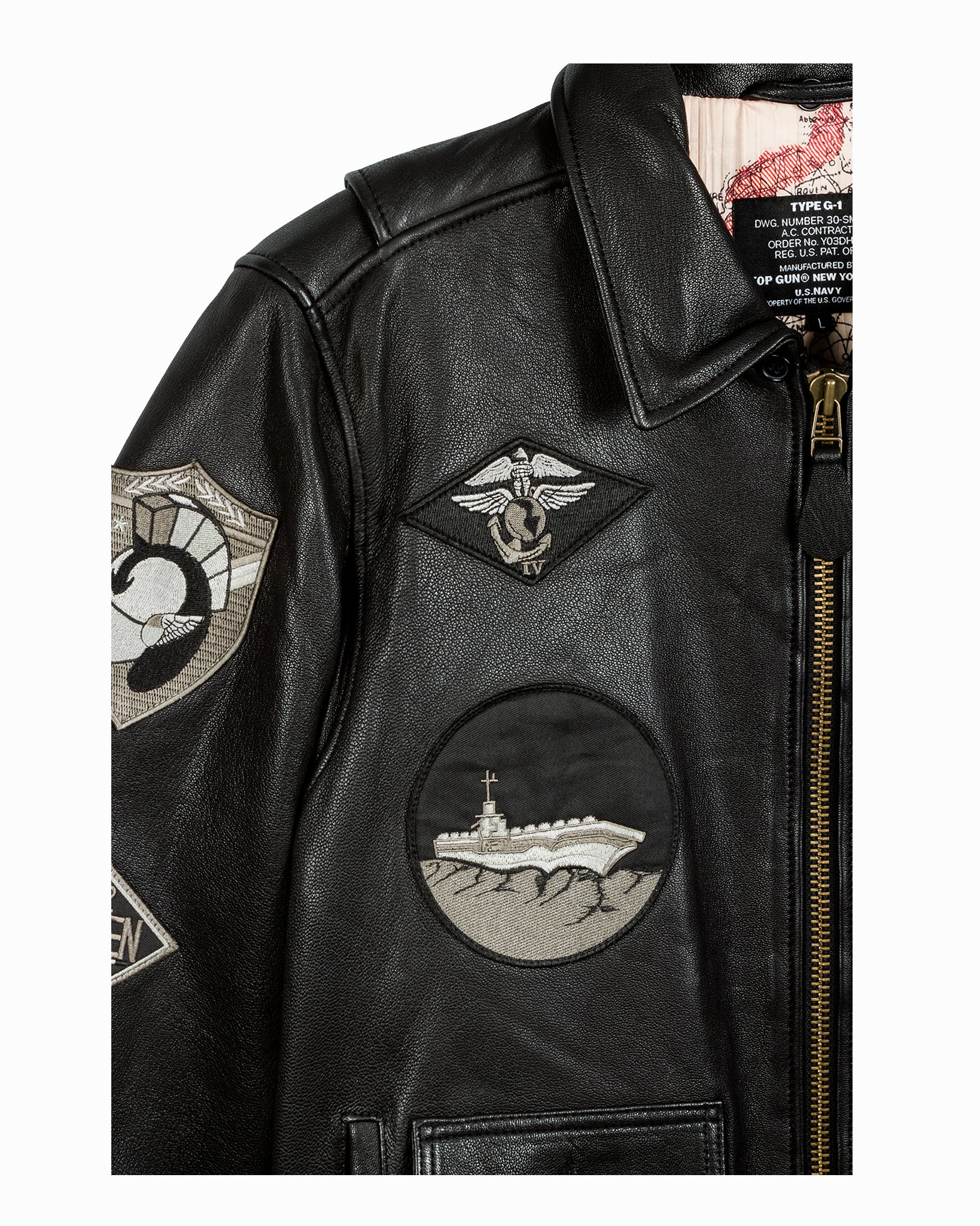 TOP GUN® OFFICIAL SIGNATURE SERIES LEATHER JACKET 1.0 WITH REMOVABLE MOUTON COLLAR