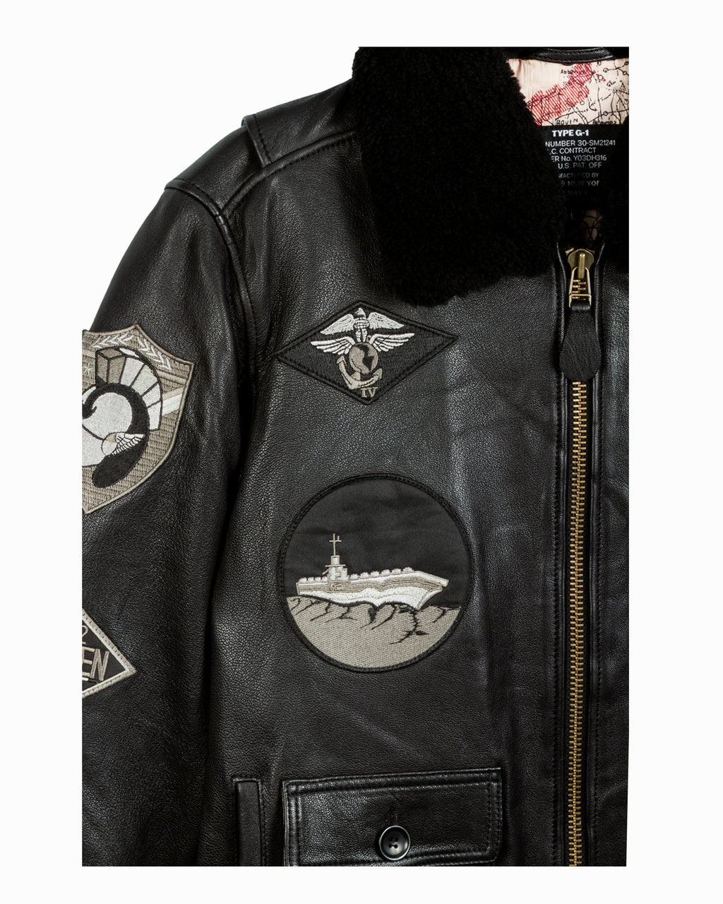 TOP GUN® OFFICIAL SIGNATURE SERIES LEATHER JACKET 1.0 WITH REMOVABLE MOUTON COLLAR