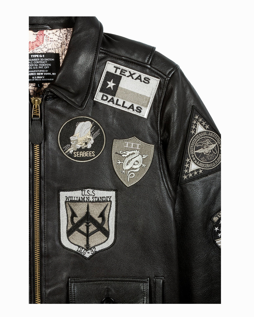 TOP GUN® OFFICIAL SIGNATURE SERIES LEATHER JACKET 1.0 WITH REMOVABLE MOUTON COLLAR