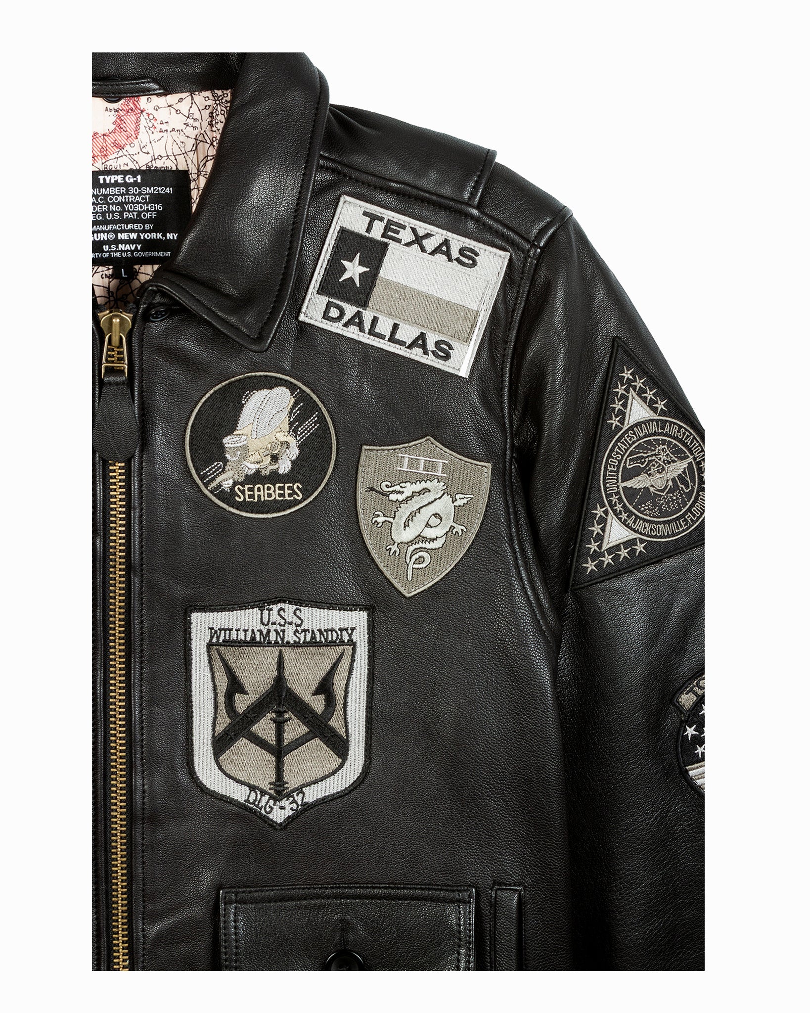 TOP GUN® OFFICIAL SIGNATURE SERIES LEATHER JACKET 1.0 WITH REMOVABLE MOUTON COLLAR