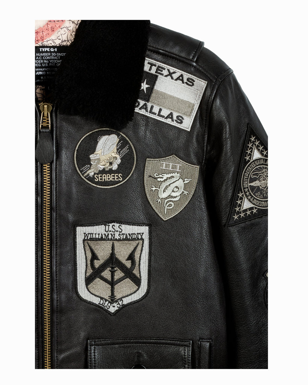 TOP GUN® OFFICIAL SIGNATURE SERIES LEATHER JACKET 1.0 WITH REMOVABLE MOUTON COLLAR