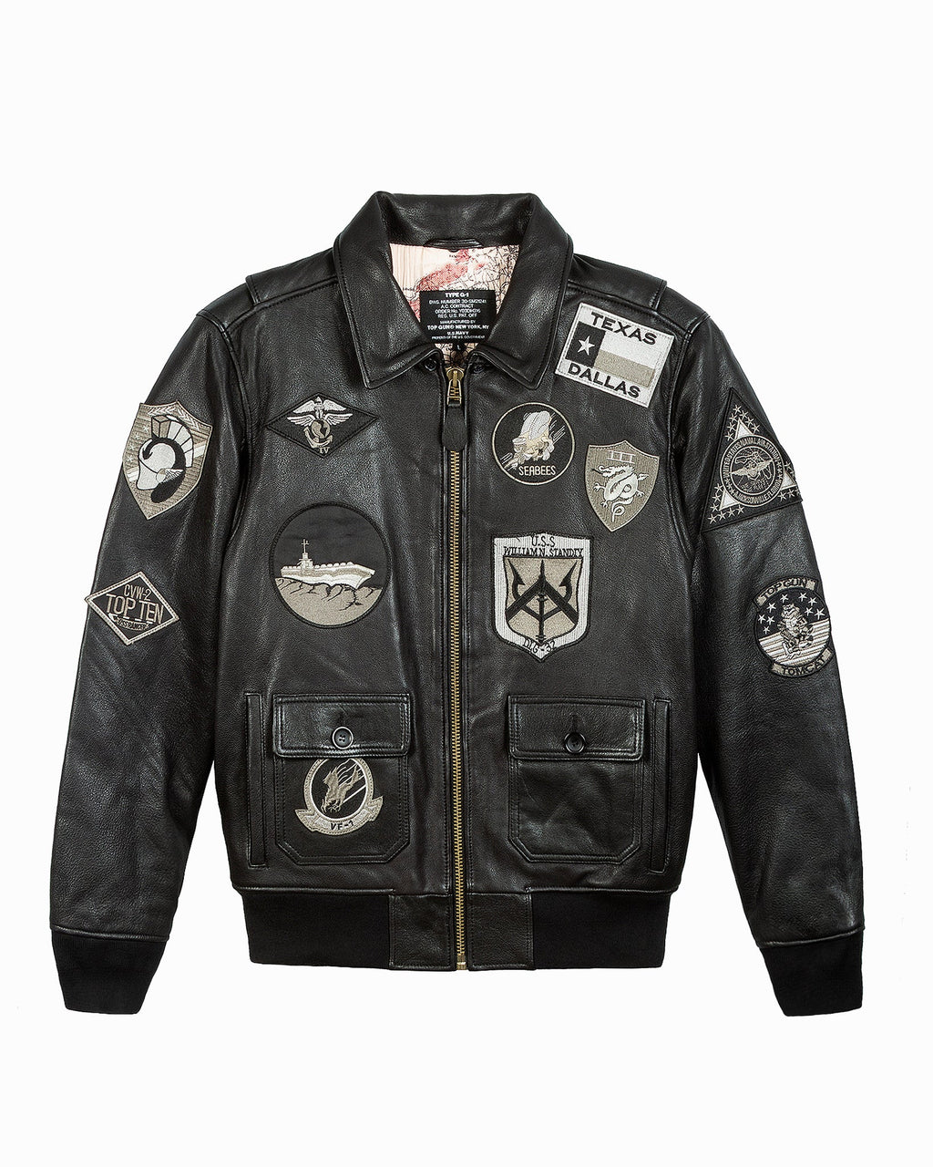 TOP GUN® OFFICIAL SIGNATURE SERIES LEATHER JACKET 1.0 WITH REMOVABLE MOUTON COLLAR