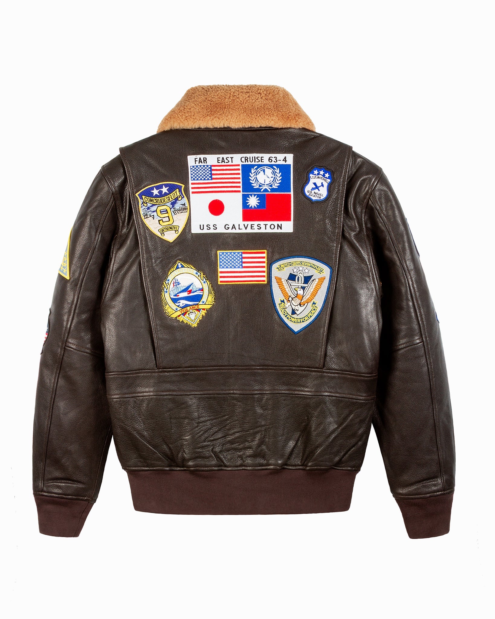 TOP GUN® OFFICIAL SIGNATURE SERIES LEATHER JACKET 1.0 WITH REMOVABLE MOUTON COLLAR