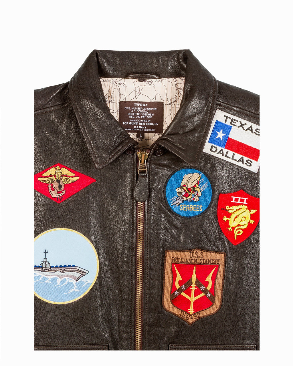 TOP GUN® OFFICIAL SIGNATURE SERIES LEATHER JACKET 1.0 WITH REMOVABLE MOUTON COLLAR
