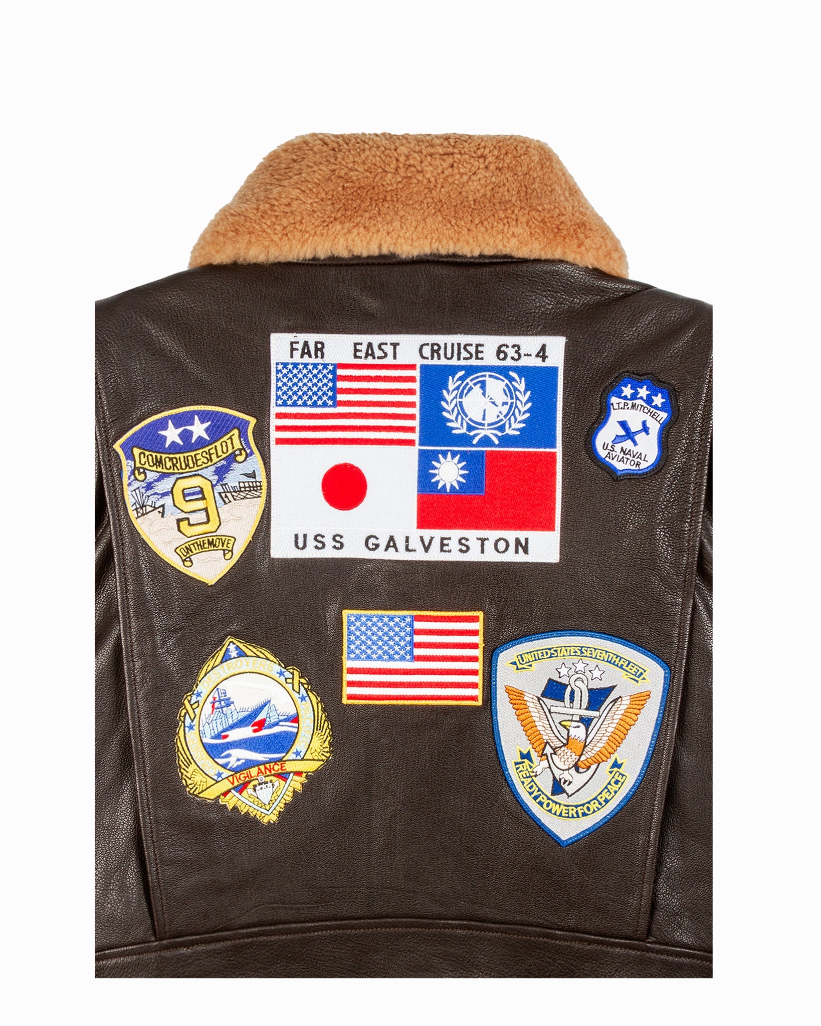 TOP GUN® OFFICIAL SIGNATURE SERIES LEATHER JACKET 1.0 WITH REMOVABLE MOUTON COLLAR