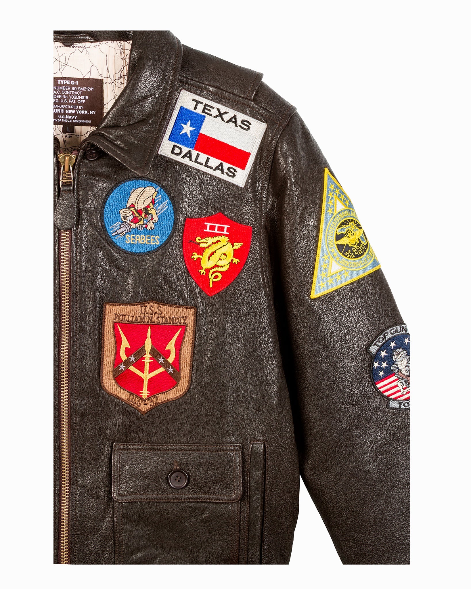 TOP GUN® OFFICIAL SIGNATURE SERIES LEATHER JACKET 1.0 WITH REMOVABLE MOUTON COLLAR