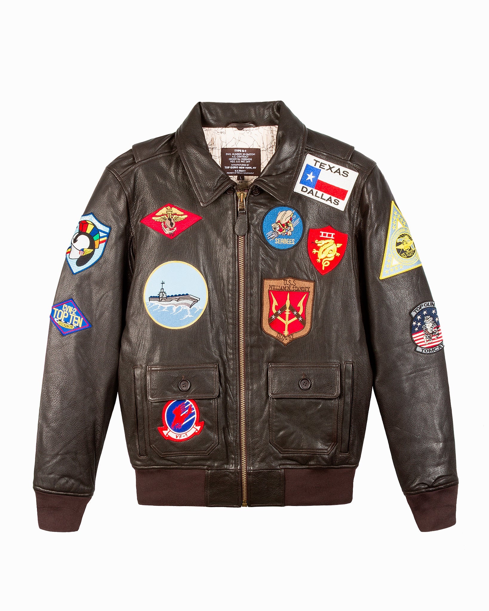 TOP GUN® OFFICIAL SIGNATURE SERIES LEATHER JACKET 1.0 WITH REMOVABLE MOUTON COLLAR