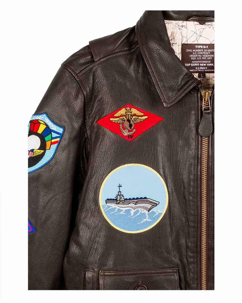 TOP GUN® OFFICIAL SIGNATURE SERIES LEATHER JACKET 1.0 WITH REMOVABLE MOUTON COLLAR