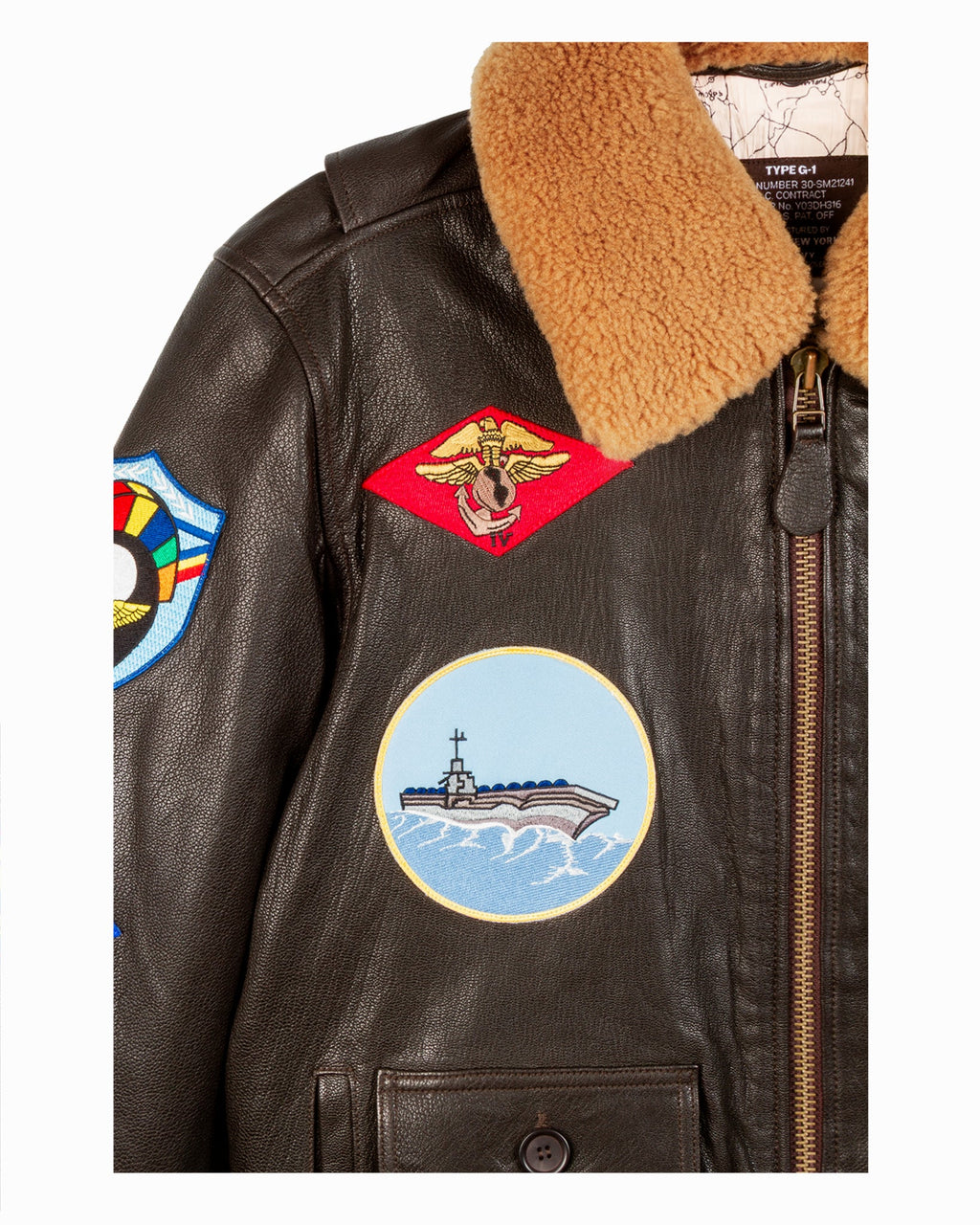 TOP GUN® OFFICIAL SIGNATURE SERIES LEATHER JACKET 1.0 WITH REMOVABLE MOUTON COLLAR