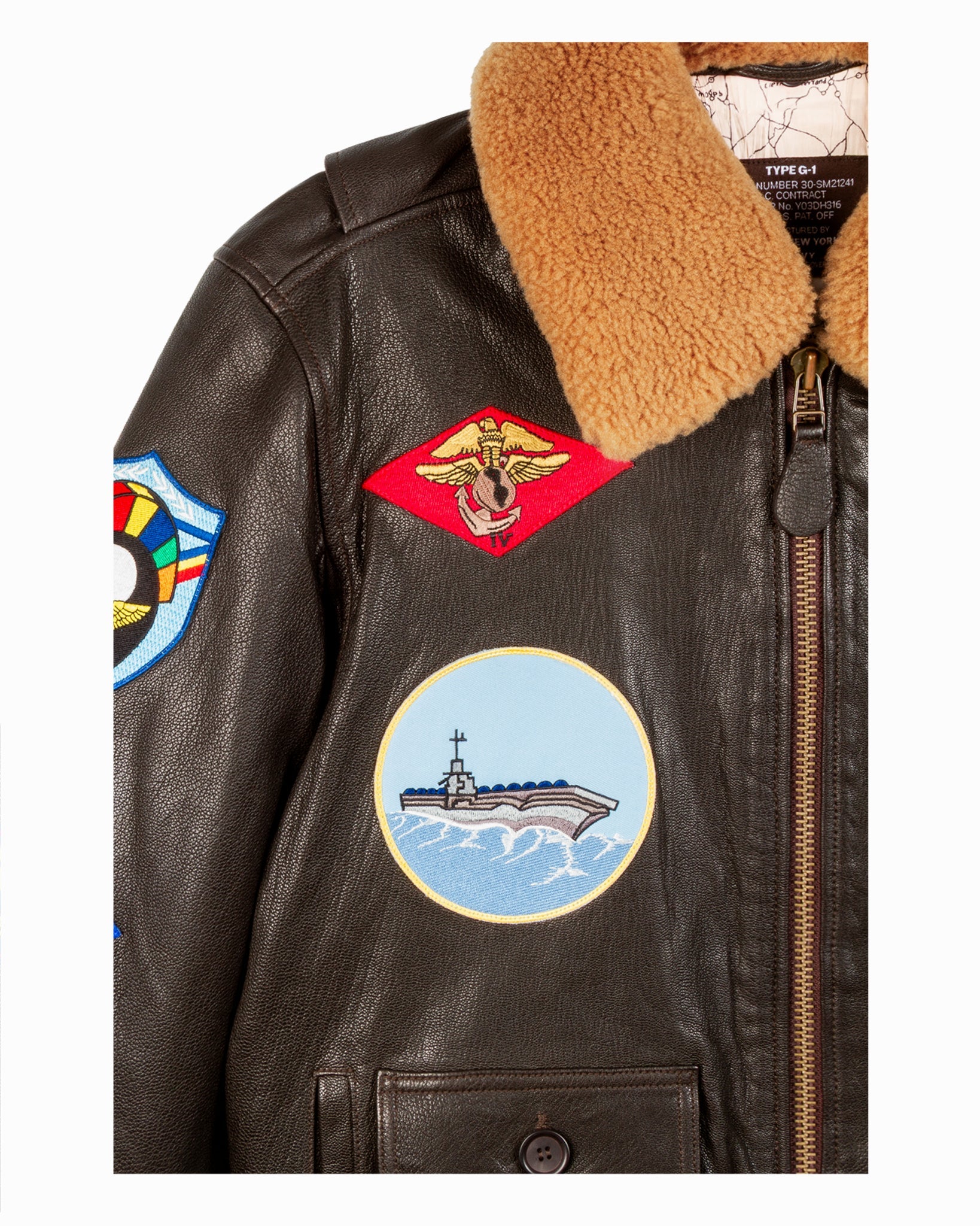 TOP GUN® OFFICIAL SIGNATURE SERIES LEATHER JACKET 1.0 WITH REMOVABLE MOUTON COLLAR
